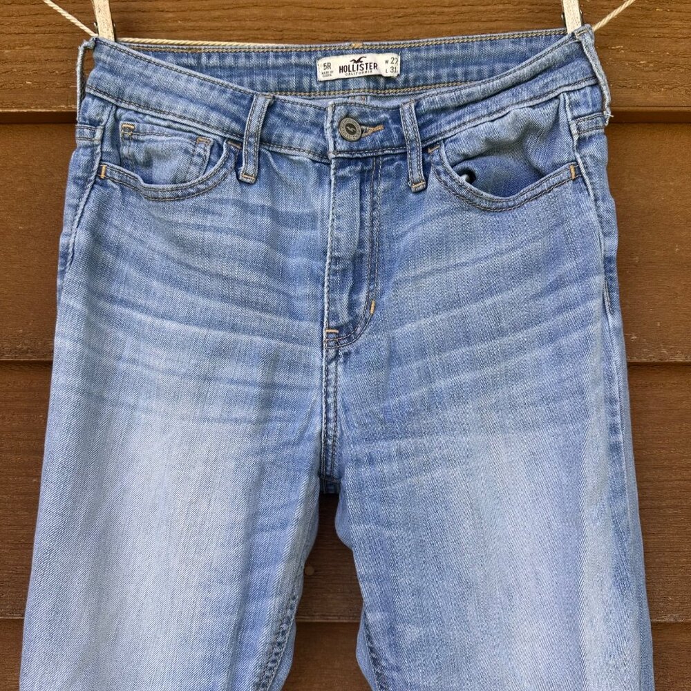 Hollister Light Blue High Rise Lightly Distressed Skinny Jeans Size 5 - Picture 4 of 13